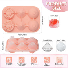 Silikon Eiswürfelform Groß Rosa - 6 Eiswürfel für Drinks