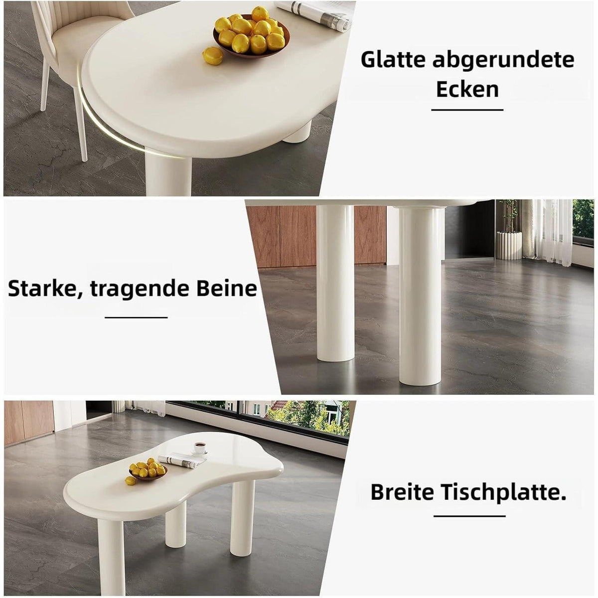 Moderner Esstisch Set Weiß für 6 Personen – Minimalistisch & Platzsparend