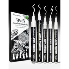 5er-Set Weiße Acrylmarker, Wasserfest & Deckend