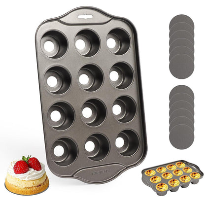 12-Tlg. Muffin-Form Edelstahl mit Abnehmboden