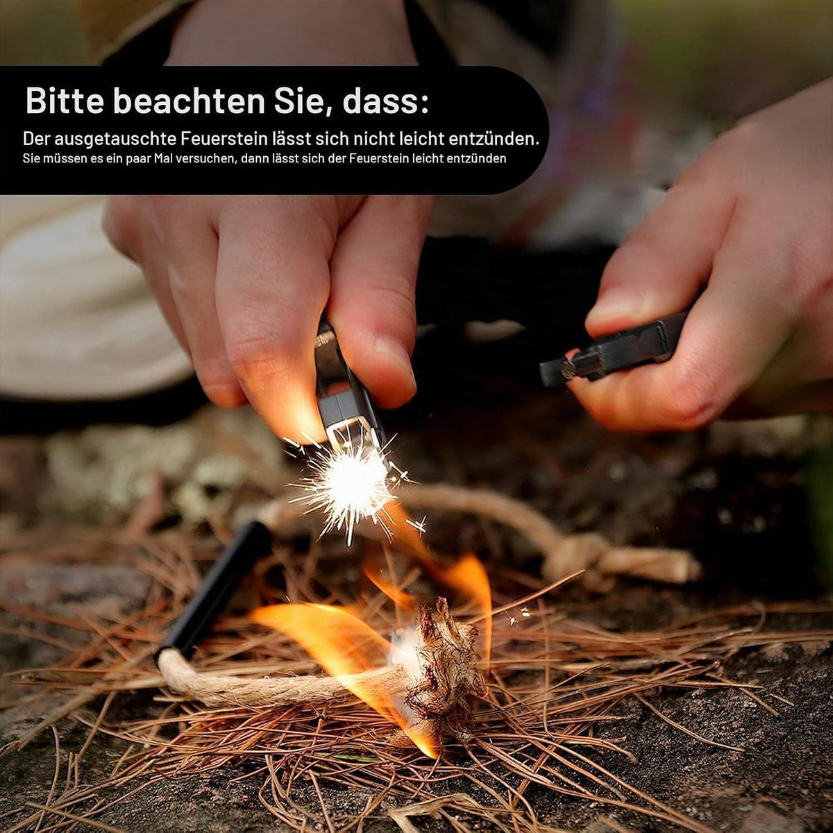 Feuerzeug Ersatzteile Set: 15 Feuersteine & Dochte
