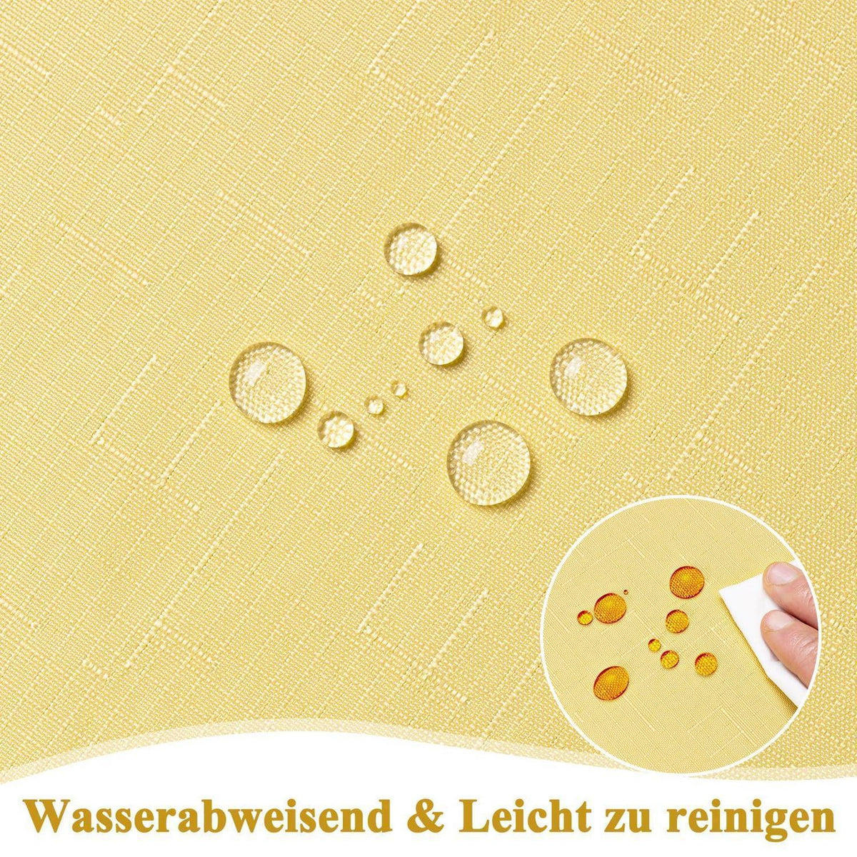Gelbe Tischdecke Leinenoptik 130x160cm – Abwaschbar & Kratzfest
