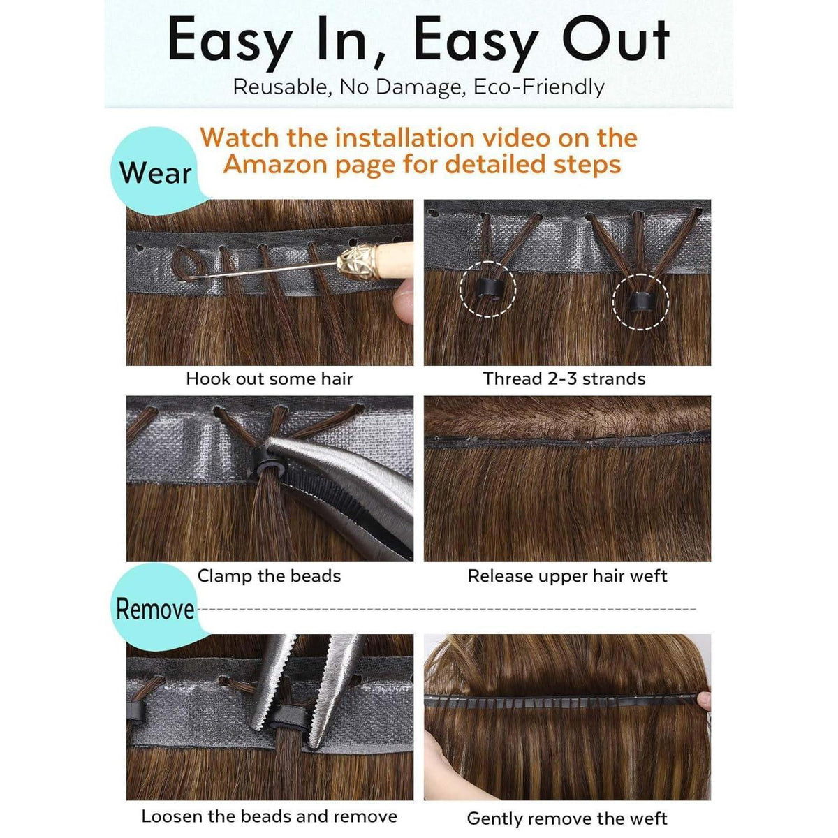 Remy Haarverlängerung 46 cm Ombre Blond Double Weft