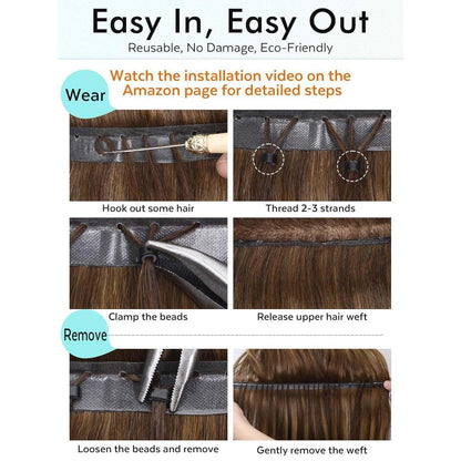 Remy Haarverlängerung 46 cm Ombre Blond Double Weft