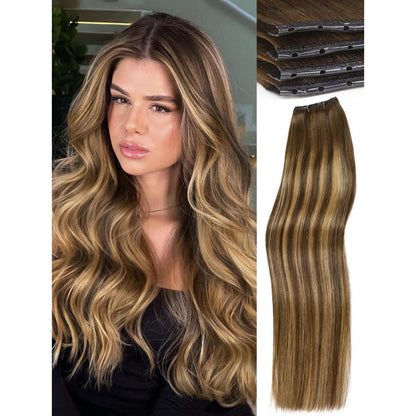 Remy Echthaar Extensions 46 cm Blond – 2er Pack mit Micro Beads