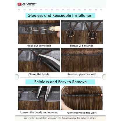 Remy Echthaar Extensions 46 cm Blond – 2er Pack mit Micro Beads