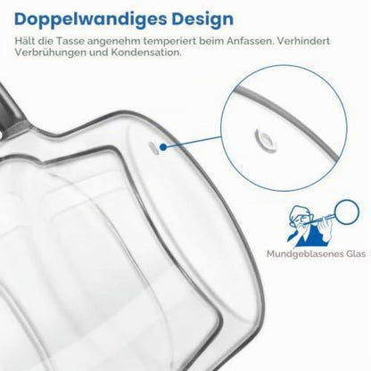 Doppelwandige Latte Macchiato Gläser 2er Set 350ml
