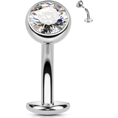 Bauchnabelpiercing Titan G23 Klar CZ 14G 12mm Innengewinde