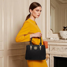 Damen Handtasche mit Geldbörse, Mittelgroß, Schwarz