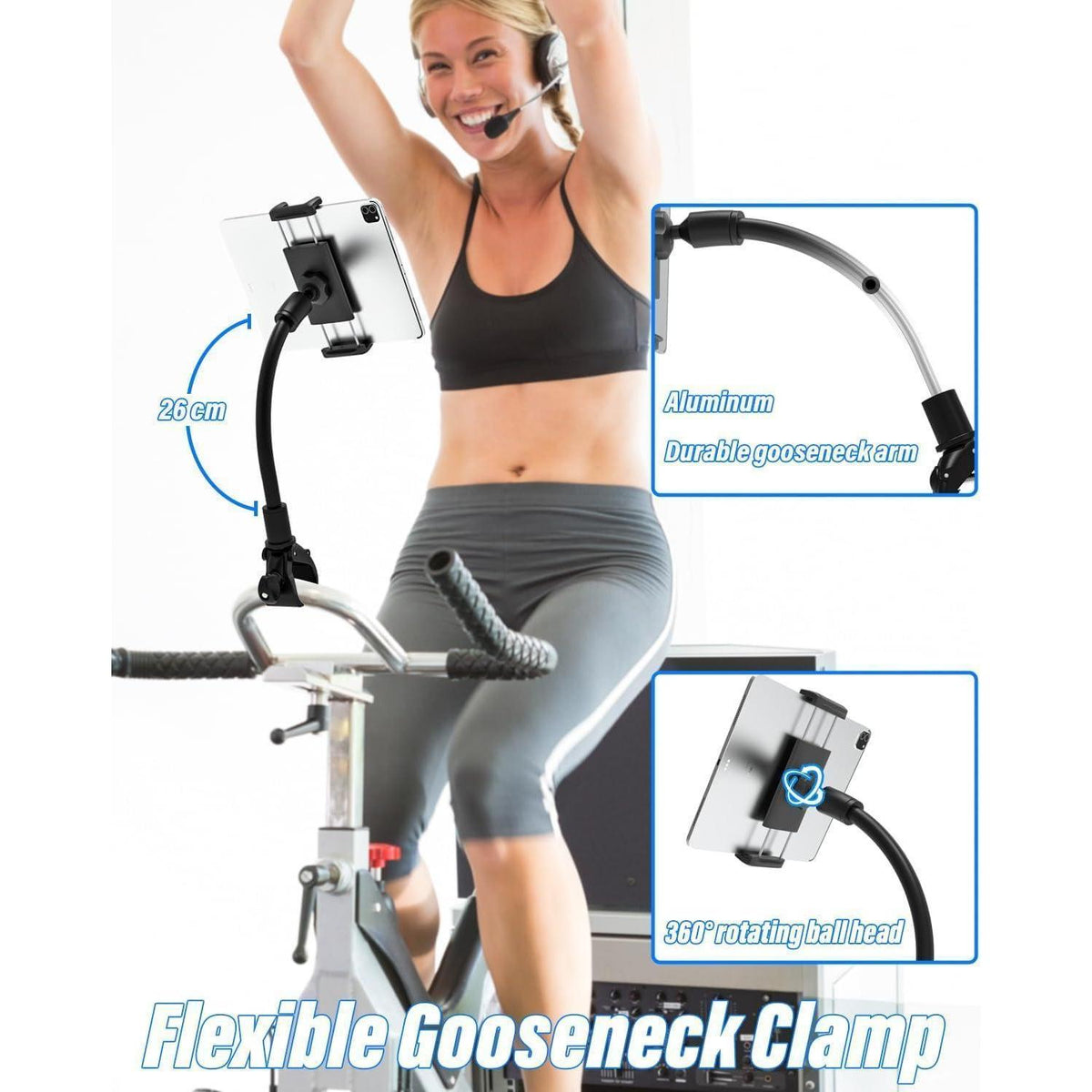 Tablet Halterung für Laufband & Heimtrainer – Schwanenhals