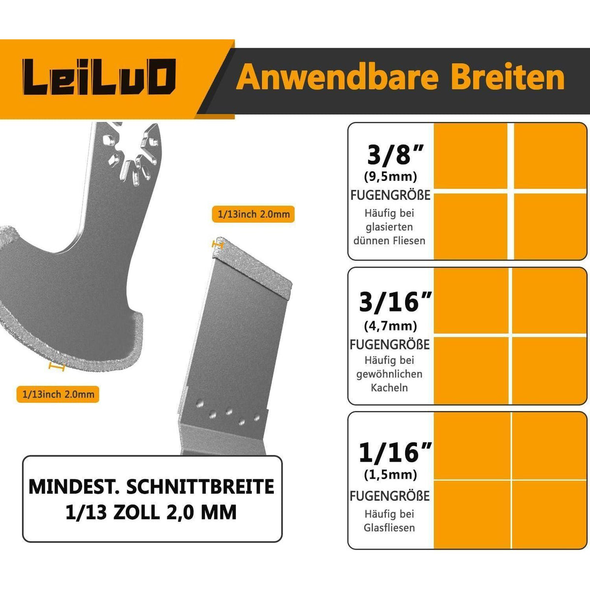 6tlg Diamant Fugenentferner Sägeblatt Set für Multitools