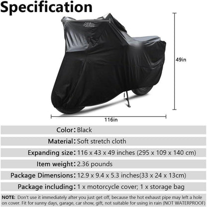 Stretch Motorradabdeckplane wasserdicht 295 x 109 x 140 cm