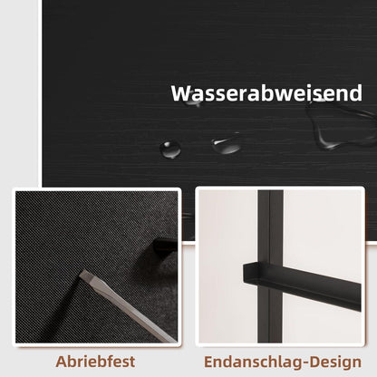 Somdot Kommode mit 4 Stoffschubladen, Schwarz