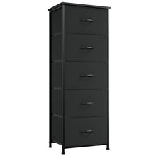 Somdot Kommode mit 5 Stoffschubladen – Schwarz, 114,5 cm hoch
