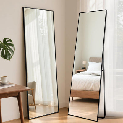 Ganzkörperspiegel 140x40cm Schwarz – Stehend, Hängend, Anlehnen