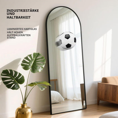 Ganzkörperspiegel 180x76 cm Schwarz – Stand- & Wandspiegel mit Aluminiumrahmen