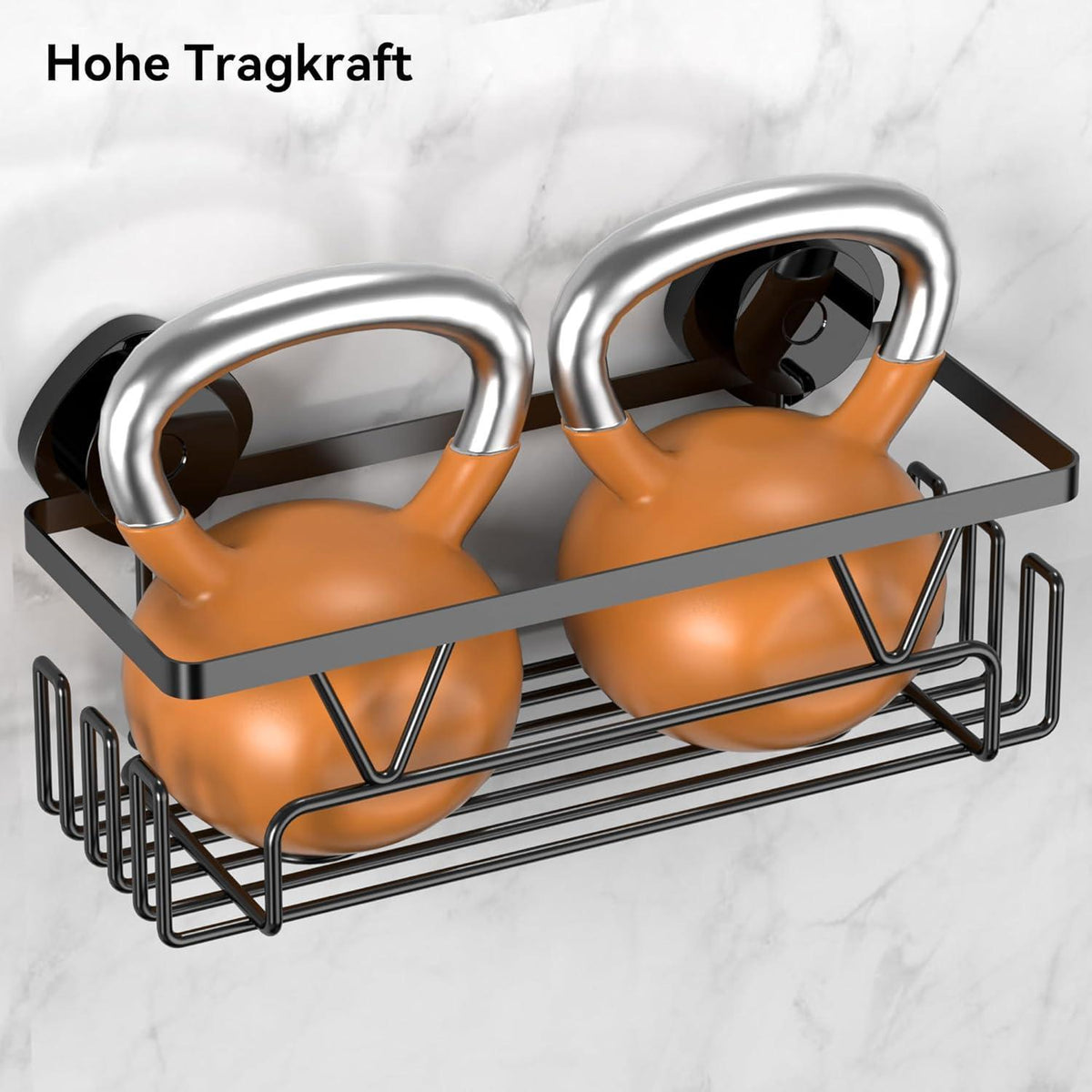 Duschablage Saugnapf Edelstahl Schwarz 3-teilig ohne Bohren