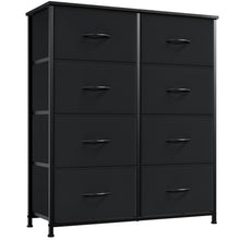 Kommode mit 8 Stoffschubladen – Schwarz, 30x80x93 cm