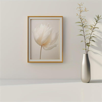 3er Set Boho Bilder Wanddeko Beige Blumen Poster Wohnzimmer