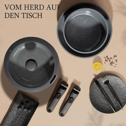 11-teiliges Topfset mit abnehmbarem Griff – Induktion & Antihaftbeschichtung