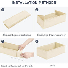 Schubladen Organizer 12er Set Hellbeige Faltbar Stoff