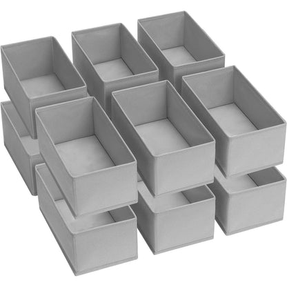 Schubladen Organizer 12er Set Hellgrau Faltbar
