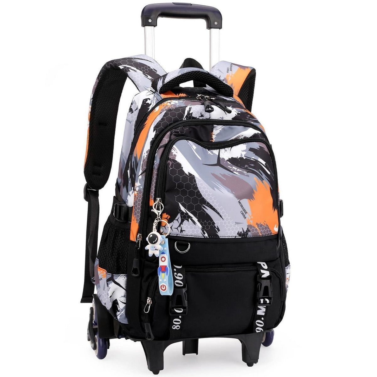 Schulrucksack Trolley Jungen Orange Tarnfarbe mit Rollen