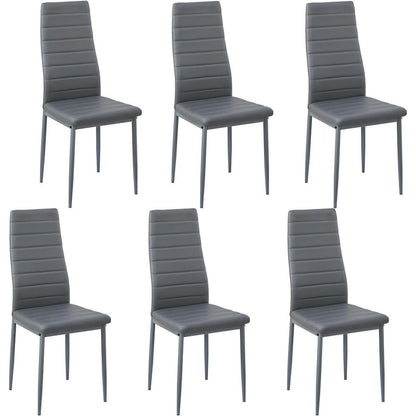 Esszimmergruppe 6 Personen – Holztisch 140x70cm & Dunkelgraue Stühle
