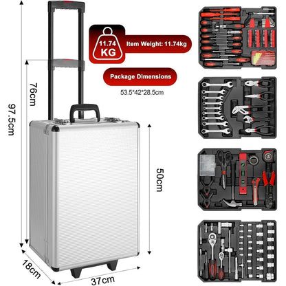 Werkzeugkoffer 799-teilig mit Rollen für Auto & Haushalt