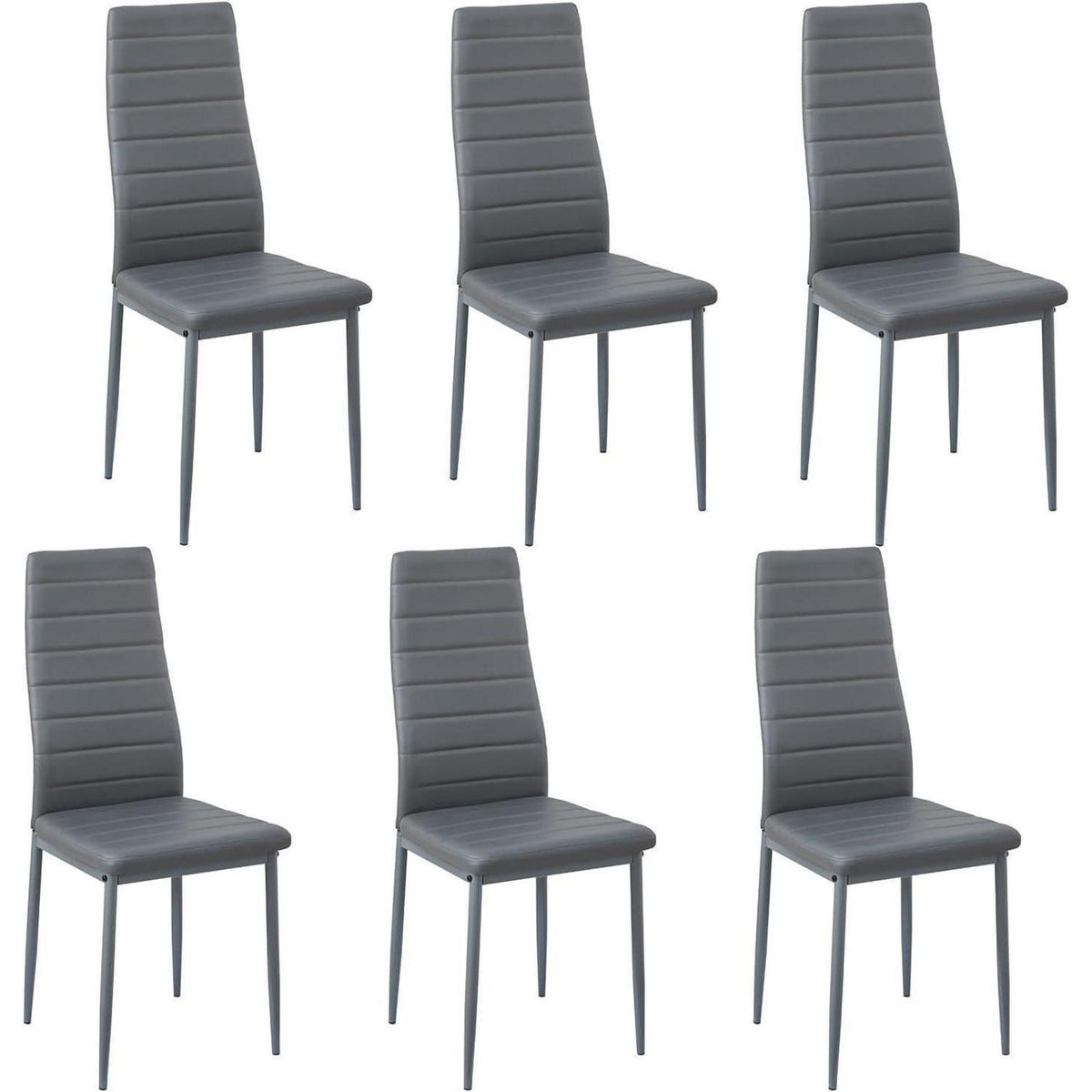 Esszimmergruppe 6 Personen – Holztisch & Dunkelgraue Stühle