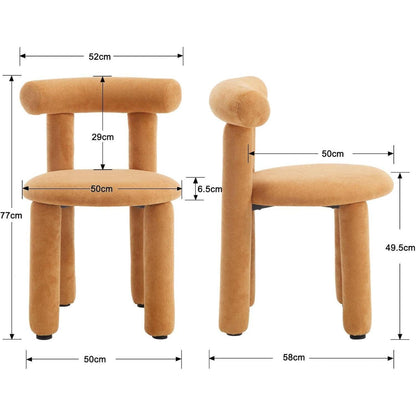 2 Esszimmerstühle Kunstfell Modern Ocker