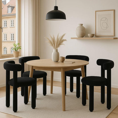 2 Esszimmerstühle Kunstfell Modern Schwarz