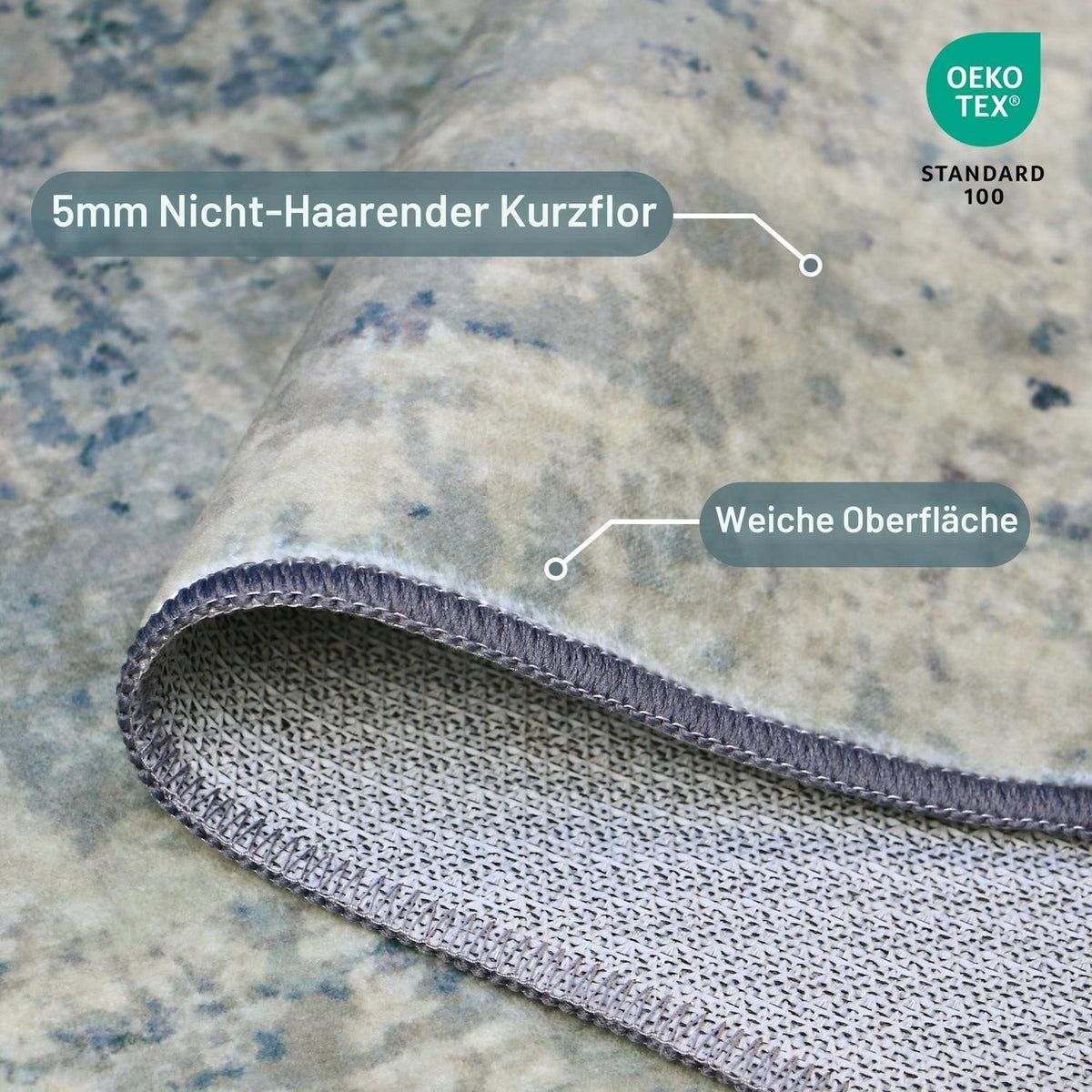 Moderner Waschbarer Teppich Blau Farbverlauf 160x230 cm Rechteckig