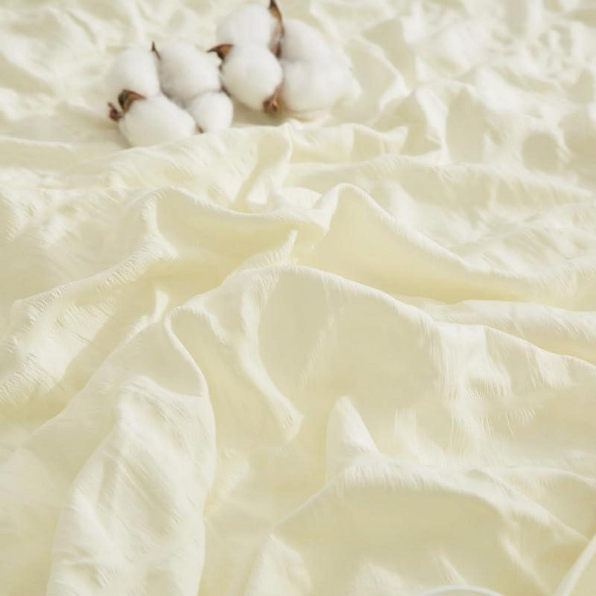 Seersucker Bettwäsche Set 135x200cm Beige Kariert – Atmungsaktiv & Weich