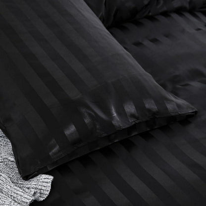 Satin Bettwäsche Set 135x200 cm Schwarz 2-teilig