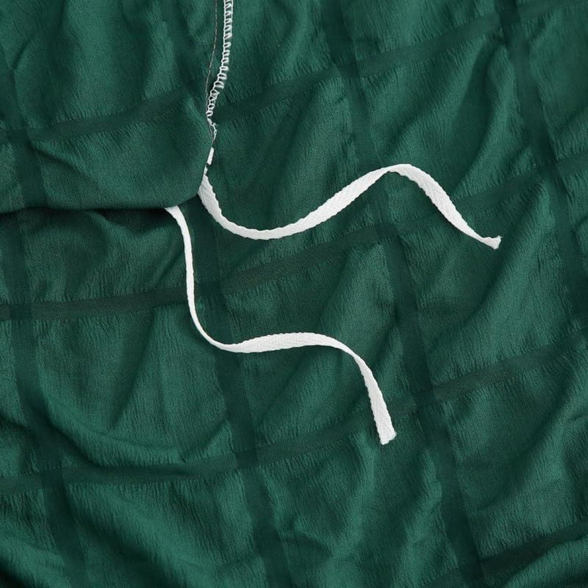 Seersucker Bettwäsche Set Grün 135x200cm - Atmungsaktiv & Weich