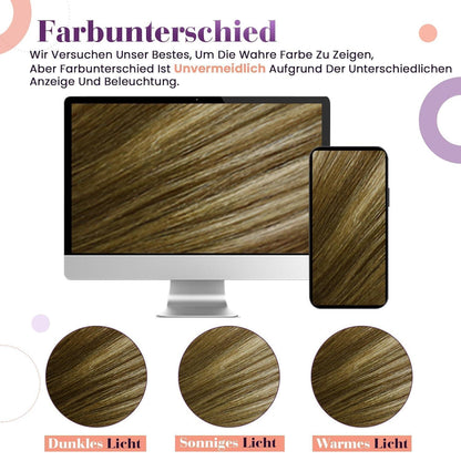Echthaar Haarverlängerung Braun Balayage 60cm