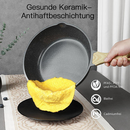 22-teiliges Antihaft Kochgeschirr Set aus Keramik – Grau