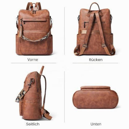 Rucksack Damen Laptopfach 15,6 Zoll Wasserdicht Business in Lederoptik