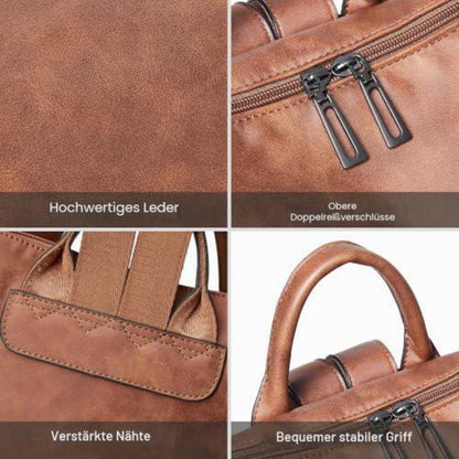 Rucksack Damen Laptopfach 15,6 Zoll Wasserdicht Business in Lederoptik