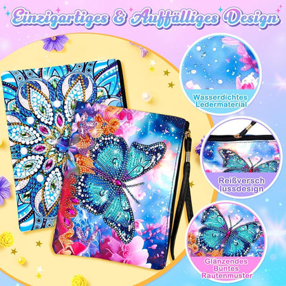 Diamond Painting Kosmetiktasche Set für Mädchen 6-12 Jahre