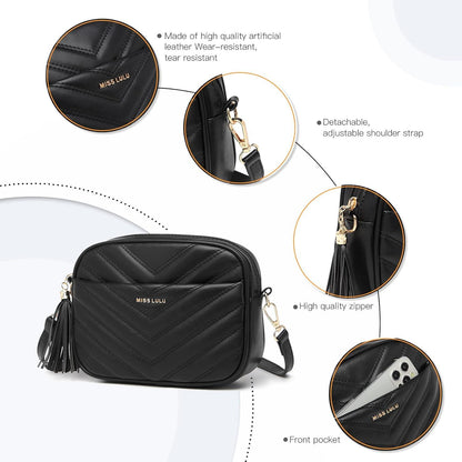 Umhängetasche Damen Crossbody Bag PU Leder Goldene Hardware