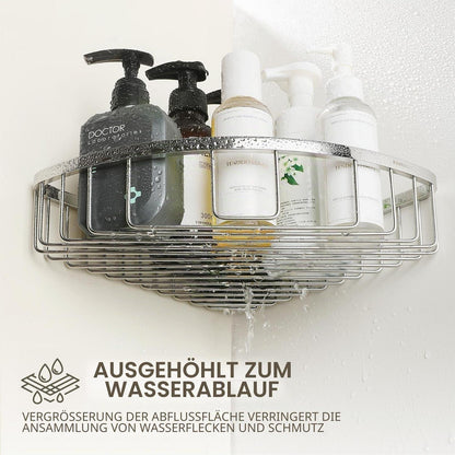 Eckdusche Edelstahlregal 20x20cm – Rostfrei & Modern