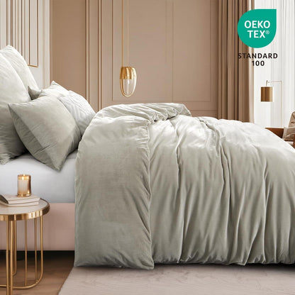 Kuschelige Flanell Bettwäsche Set 220x240 Beige - 3-teilig