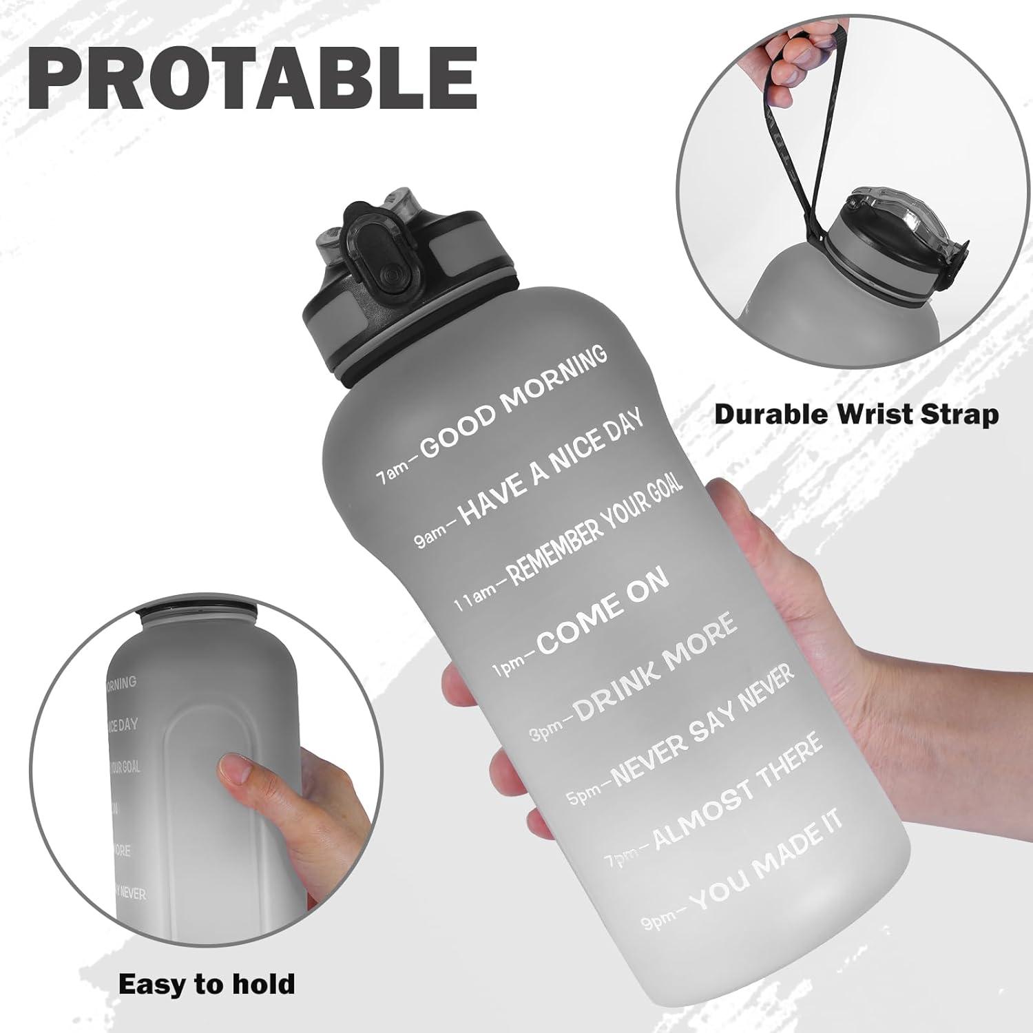ETDW Trinkflasche 2 Liter Sport Strohhalme BPA Frei Auslaufsicher