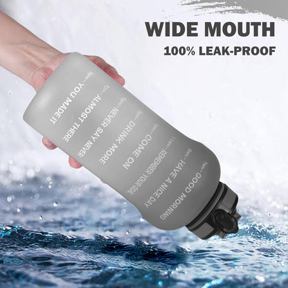Sport-Trinkflasche 2 Liter mit Strohhalm, BPA-Frei, Auslaufsicher, 2000ml