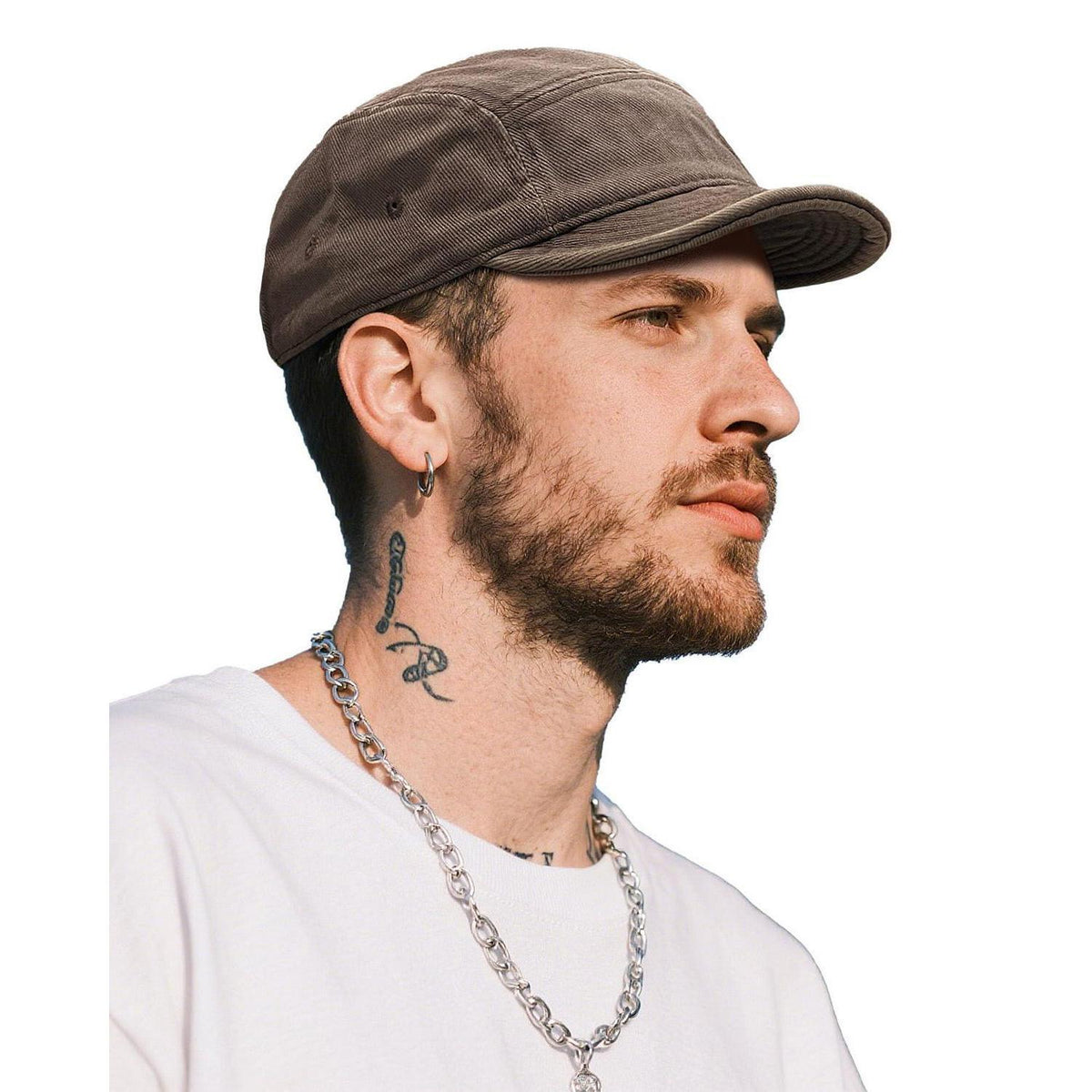 Baumwoll 5-Panel Cap mit kurzem Schirm – Herren Baseball Cap