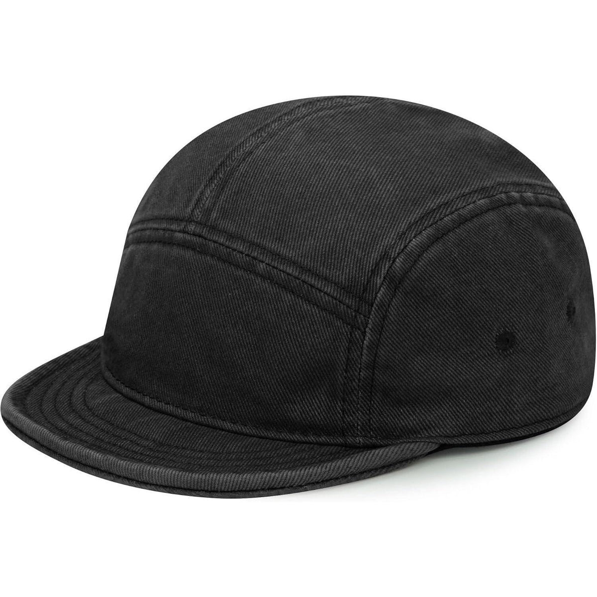 Baumwoll 5-Panel Cap mit Kurzem Schirm – Herren Flat Brim Hut