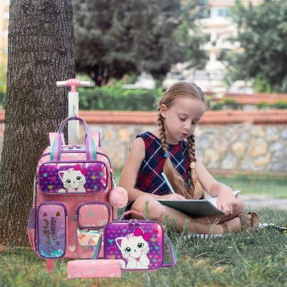 Schulranzen mit Rollen – Kinder Trolley Rucksack für Schule & Reisen