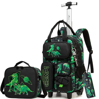 Trolley Rucksack Kinder – Dino Design für Schule & Reisen